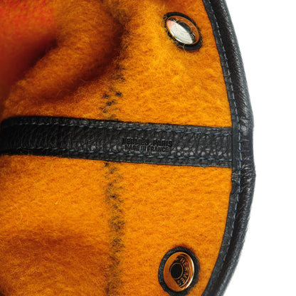 Hermes Wool Rocabar Garden Party Tote 36 MM Orange Black 6 of 7