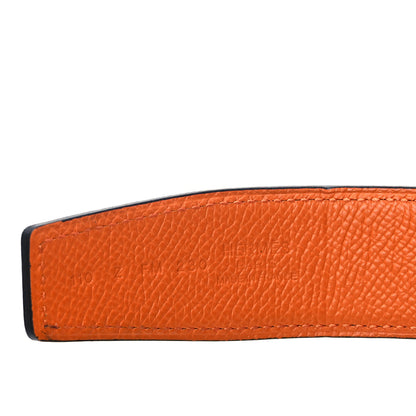 Hermes Epsom Reversible 38mm Belt Strap 110 44 Gris Etain Orange 3 of 7