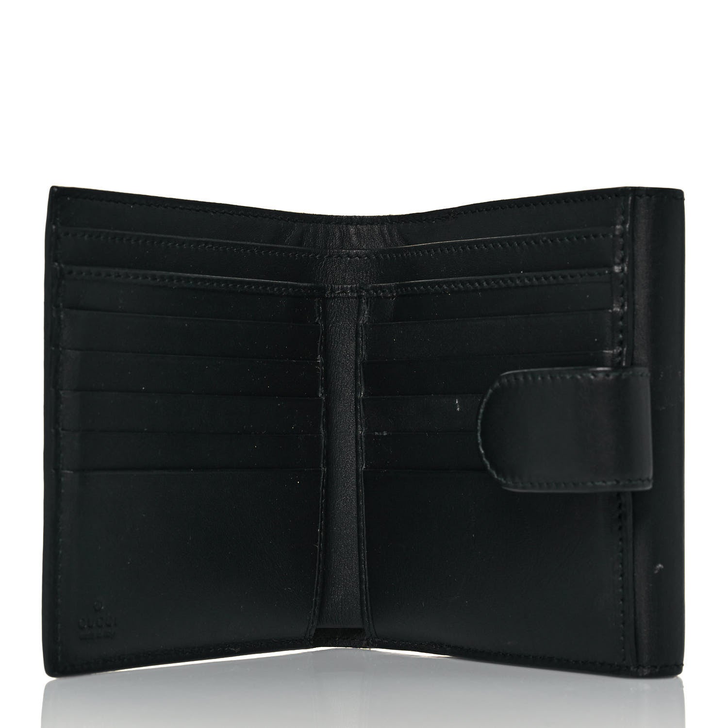Gucci GG Supreme Monogram Pearl Studded French Wallet Black 5 of 13