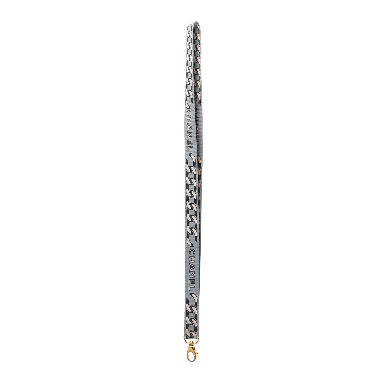 Chanel CC Lanyard Necklace Blue Gold 1 of 5