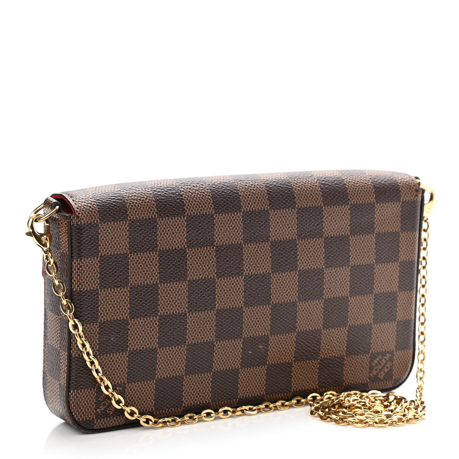 Louis Vuitton Damier Ebene Pochette Felicie Chain Wallet 3 of 7
