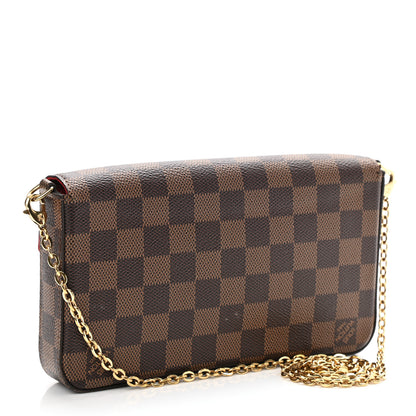 Louis Vuitton Damier Ebene Pochette Felicie Chain Wallet 3 of 7