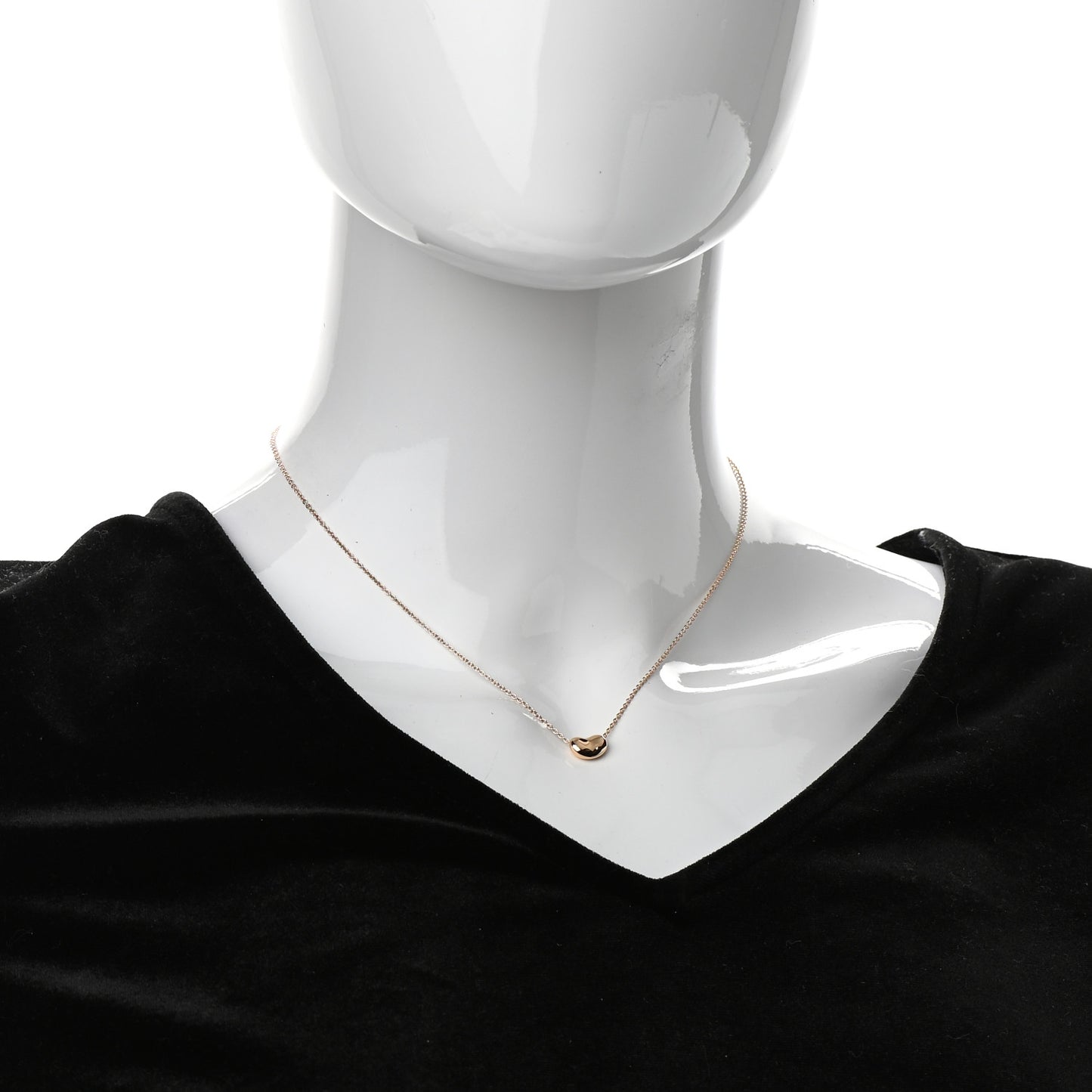 18K Rose Gold 9mm Elsa Peretti Bean Pendant Necklace