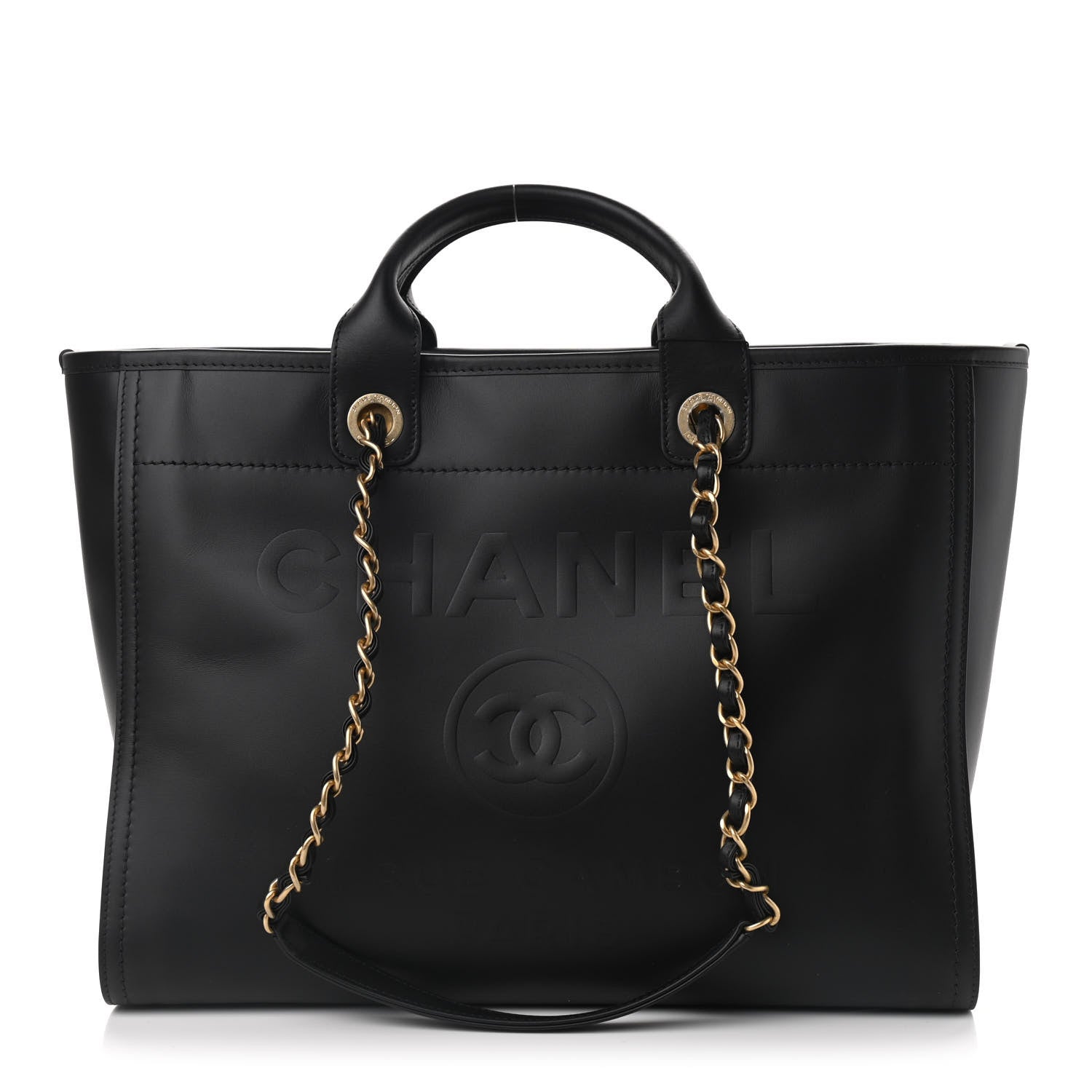 Chanel Calfskin Medium Deauville Tote Black 1 of 9