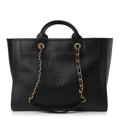 Chanel Calfskin Medium Deauville Tote Black 1 of 9