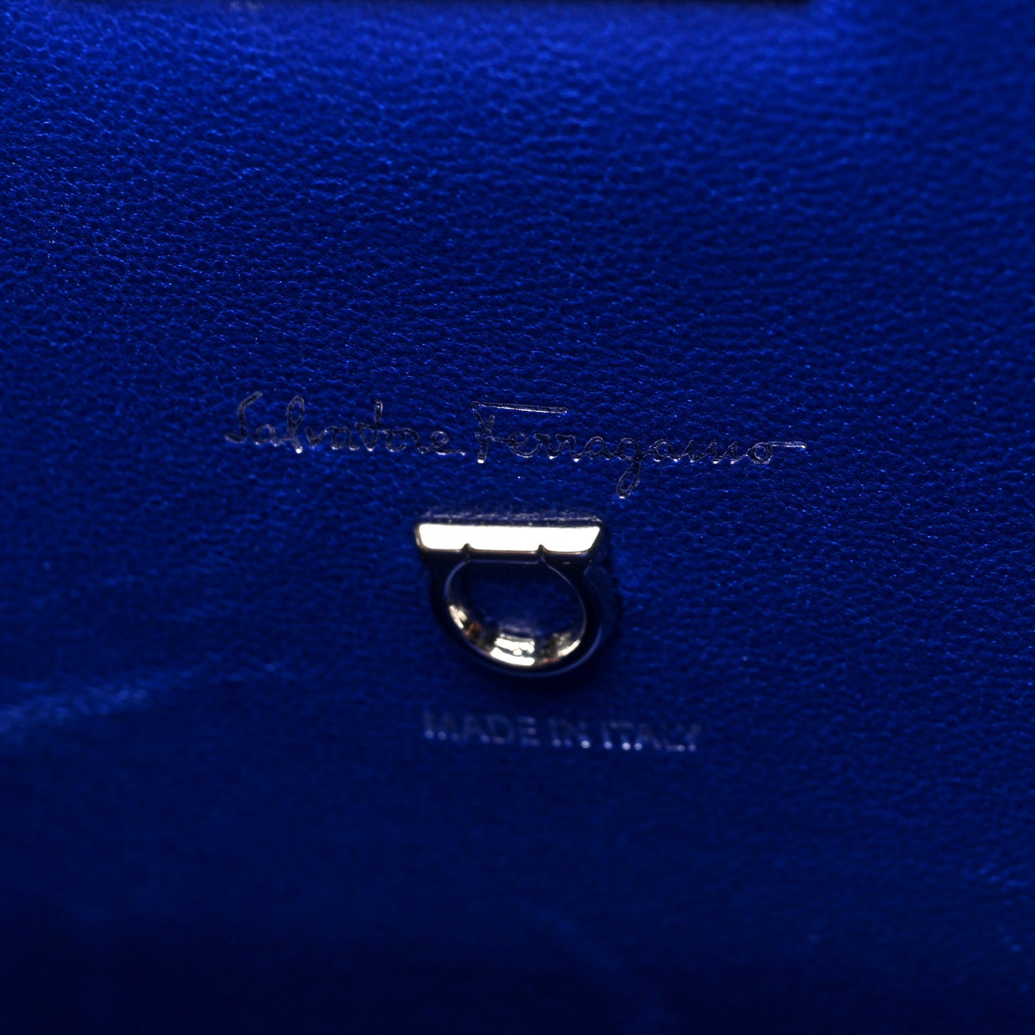 Salvatore Ferragamo Hammered Calfskin Medium The Studio Box Bag Blue 6 of 9