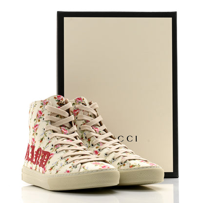 Gucci Canvas Romantic Print Major Blind For Love High Top Sneakers 38 Ivory 9 of 9