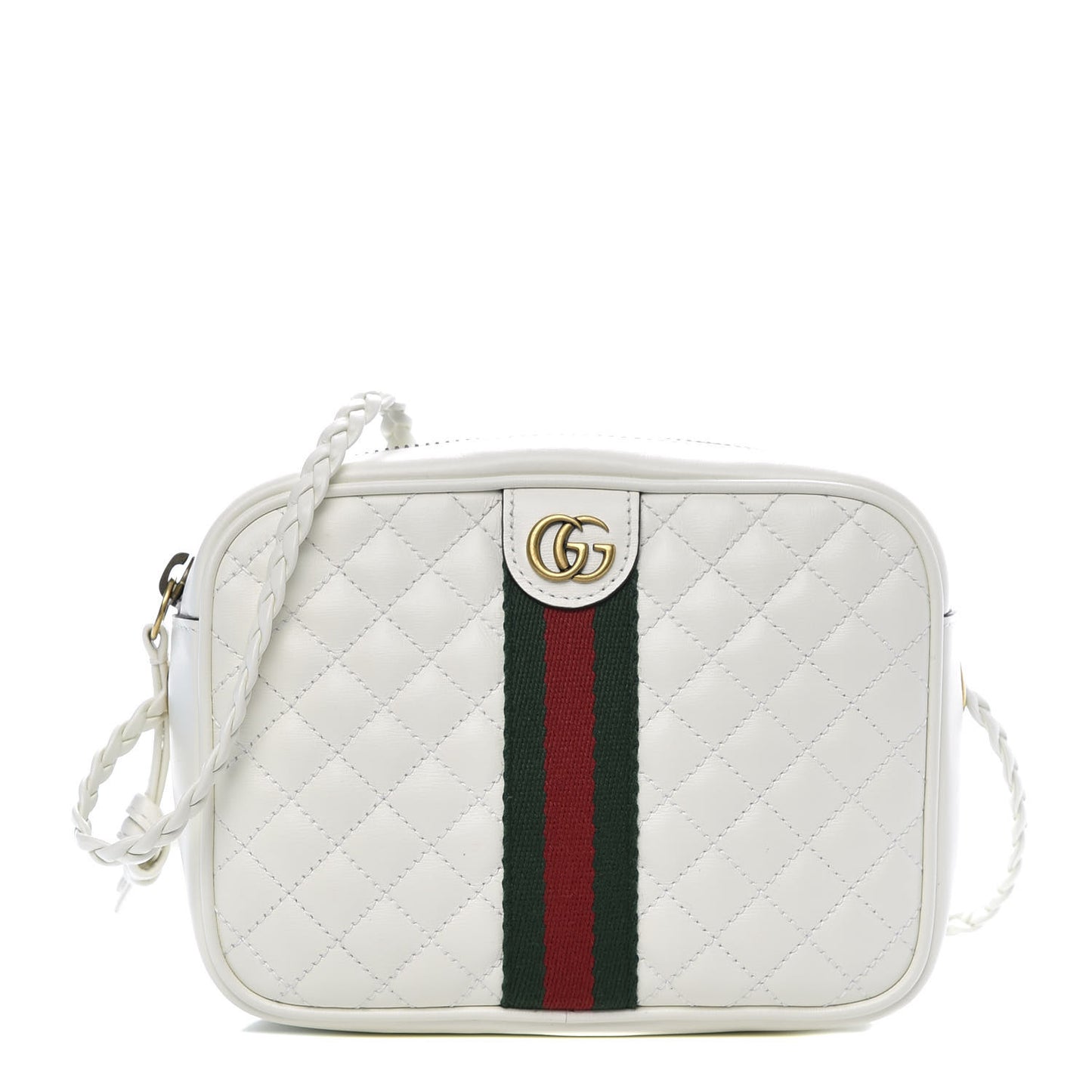 Calfskin Web Trapuntata Mini Shoulder Bag Off White