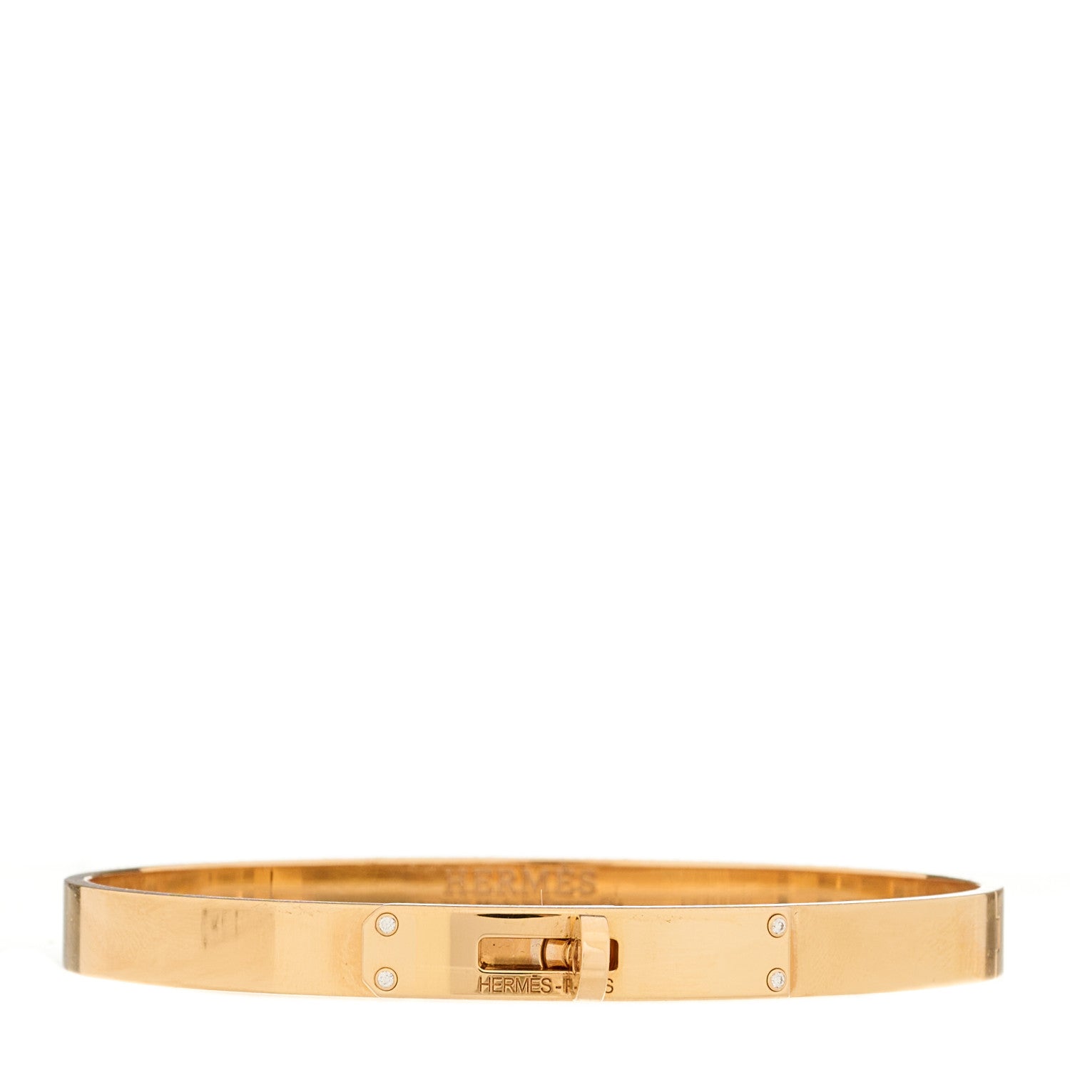 Hermes 18K Rose Gold Diamond PM Kelly Bracelet SH 1 of 4