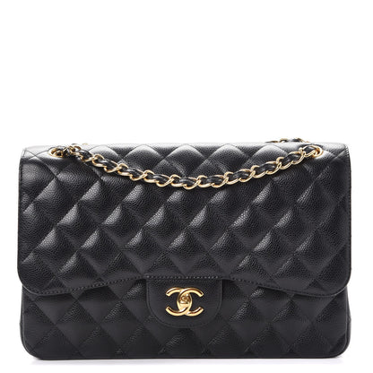 Chanel Caviar Quilted Jumbo Double Flap Black 1 of 8