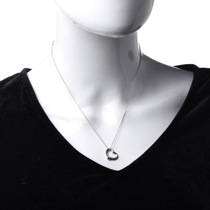 Tiffany Platinum Diamond Elsa Peretti Open Heart Pendant Necklace 2 of 7