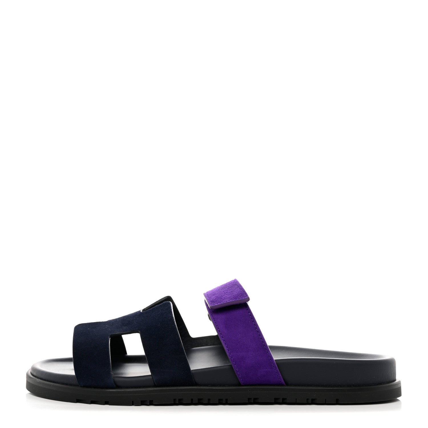 Hermes Suede Goatskin Womens Chypre Sandals 42 Marine Violet Majorette 1 of 9