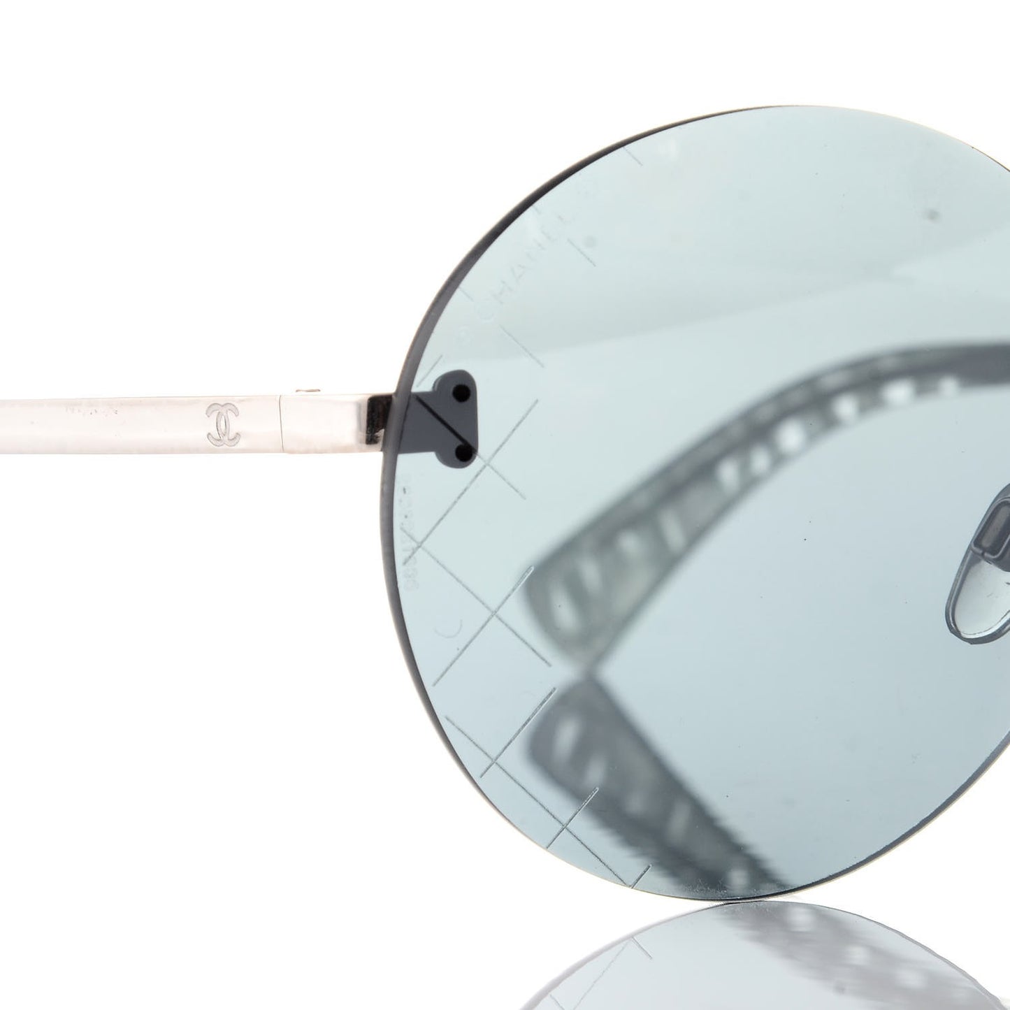Metal Rimless Round Sunglasses 4216 Silver