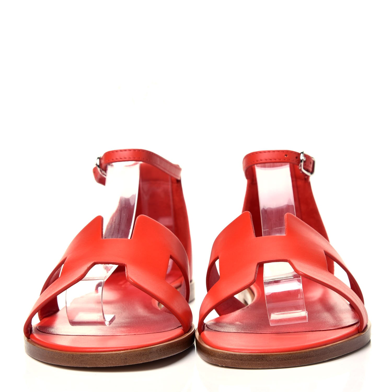 Hermes Calfskin Santorini Sandals 37 Pavot 2 of 10
