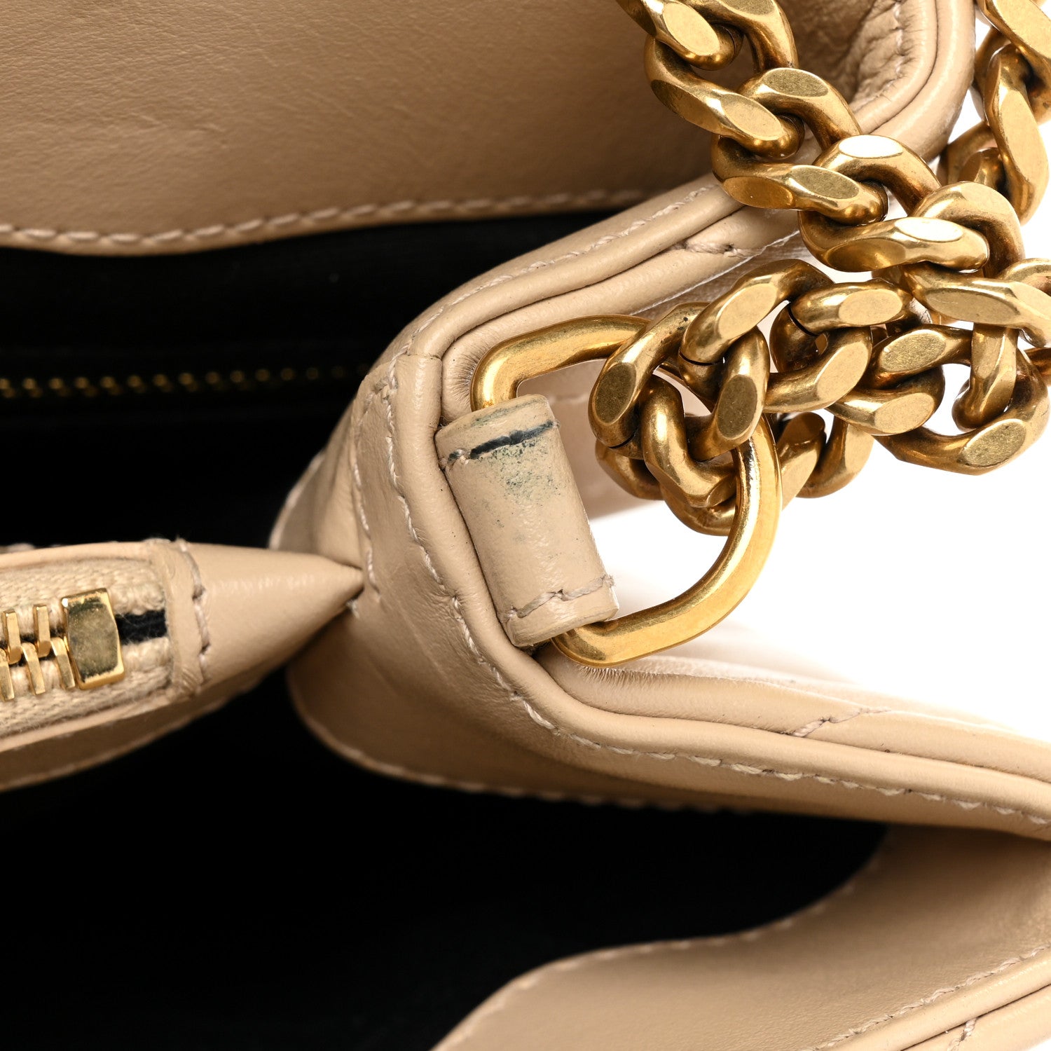 Saint Laurent Calfskin Y Quilted Monogram Medium Loulou Chain Satchel Nude Powder 13 of 20