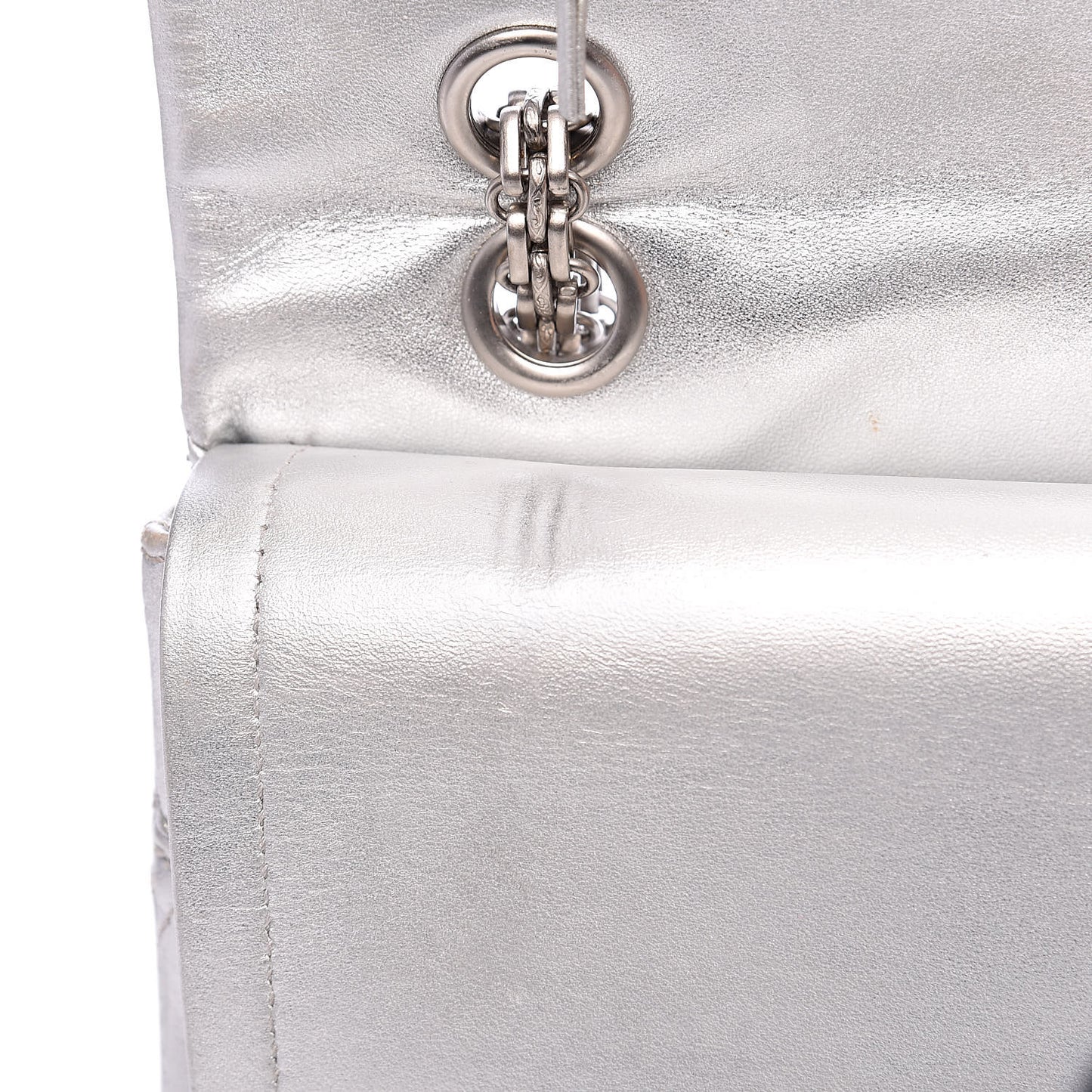 Metallic Lambskin Quilted 2.55 Reissue 227 Flap Silver
