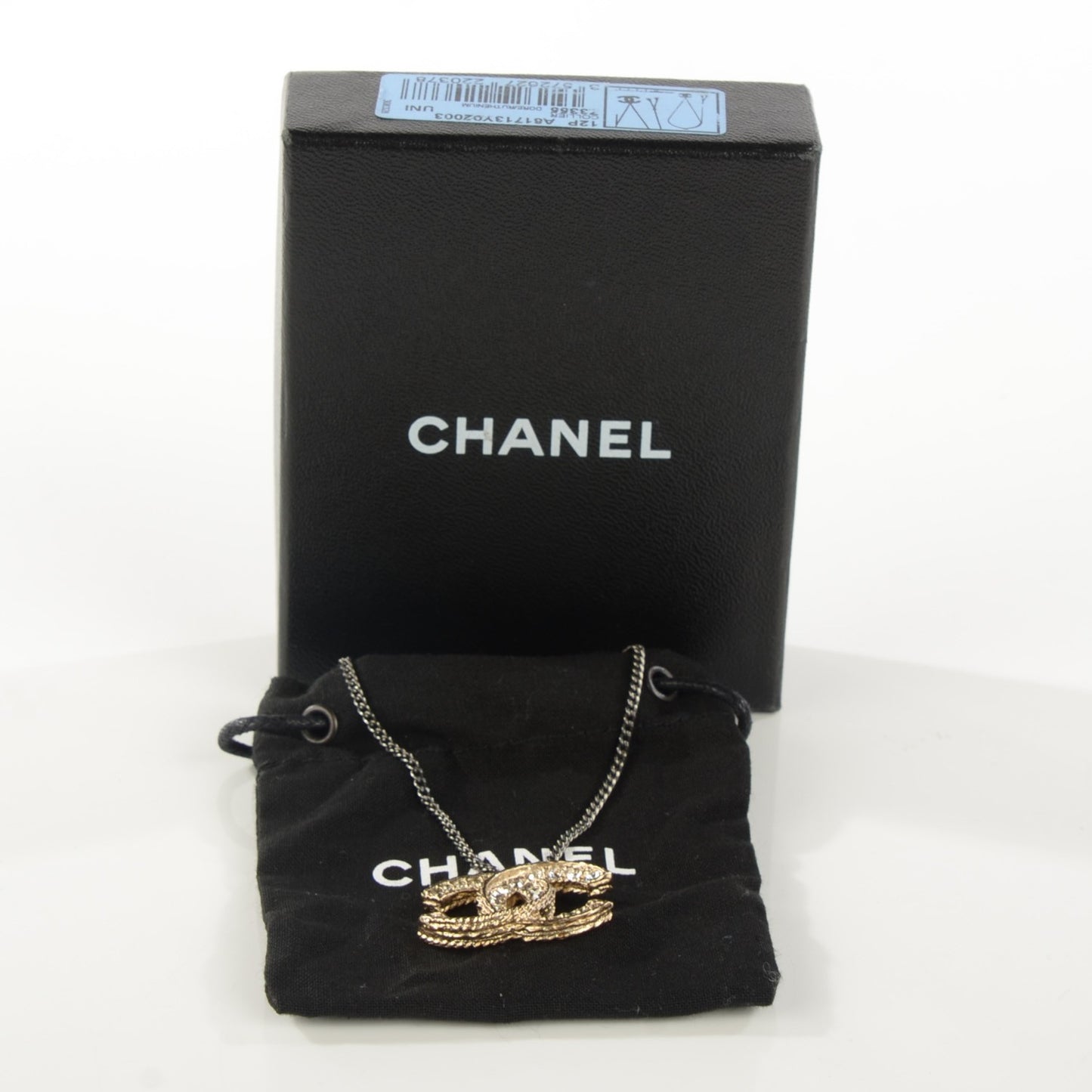 Crystal Timeless CC Necklace Gold