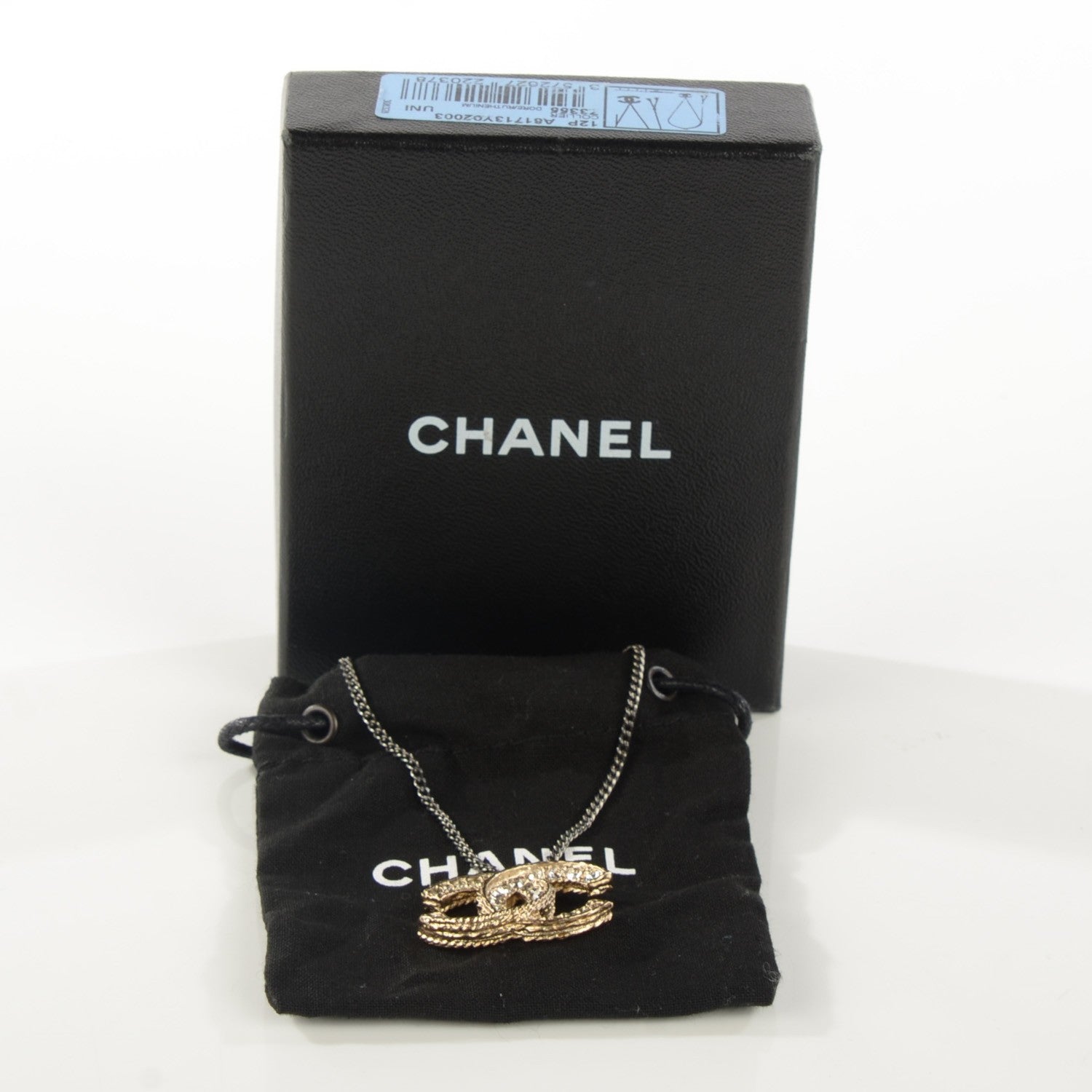 Chanel Crystal Timeless CC Necklace Gold 7 of 7