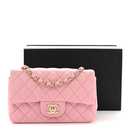 Chanel Lambskin Quilted Mini Rectangular Flap Pink 11 of 11