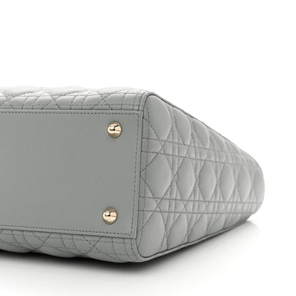 Christian Dior Lambskin Cannage Large Lady Dior Stone Grey 10 of 10