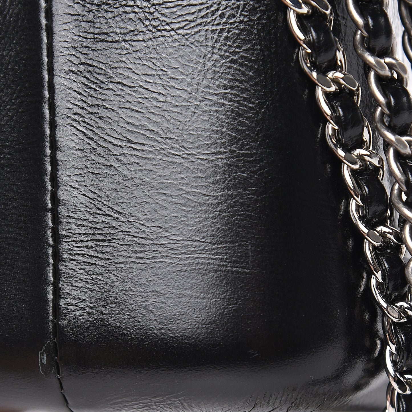 Tweed Calfskin Quilted Medium Gabrielle Hobo Black White