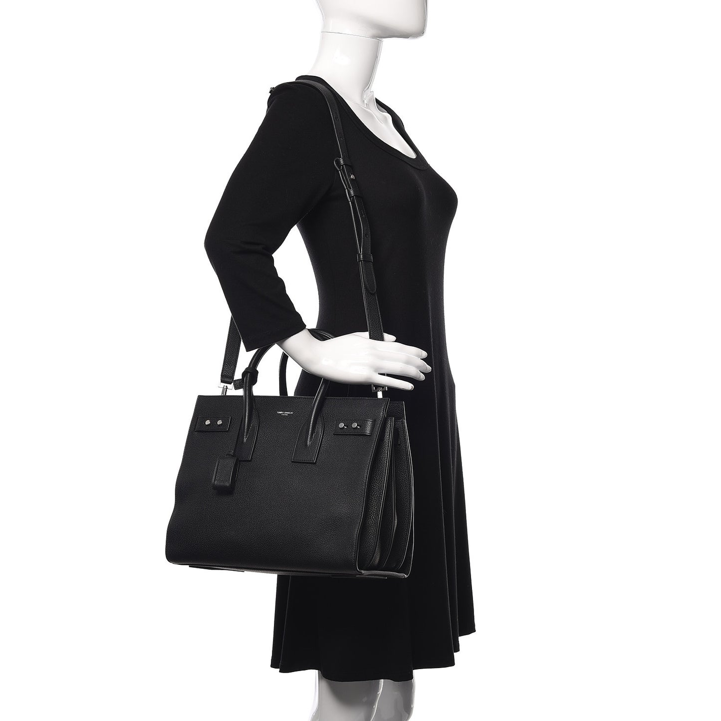Grained Calfskin Small Supple Sac De Jour Black