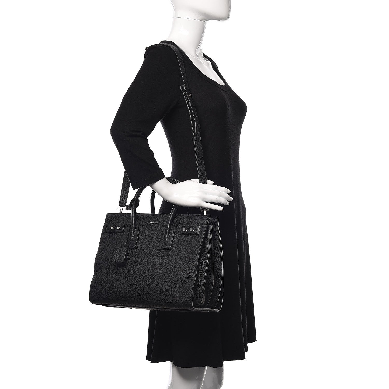 Saint Laurent Grained Calfskin Small Supple Sac De Jour Black 2 of 10
