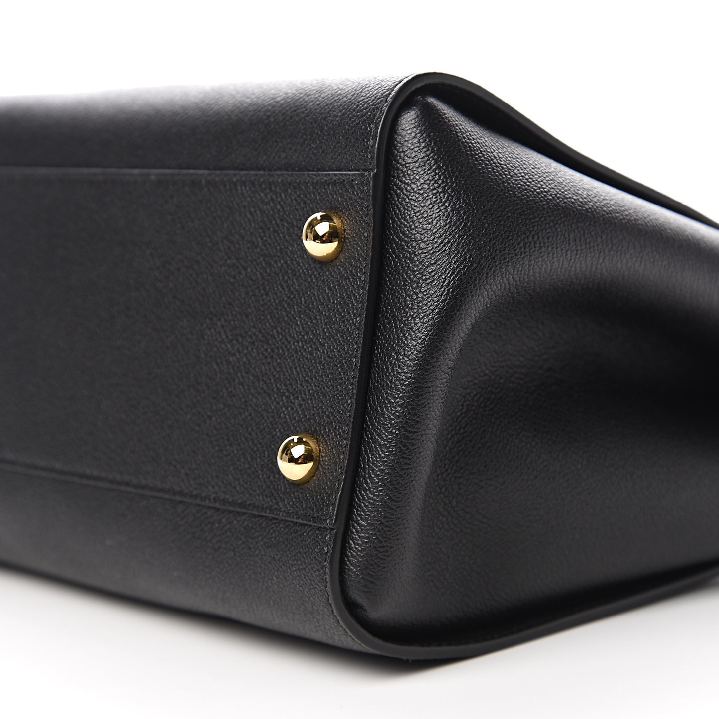 Soft Grain Calfskin Medium Buckle Tote Black