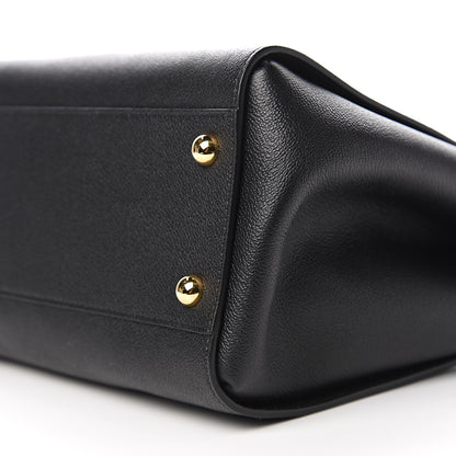 Burberry Soft Grain Calfskin Medium Buckle Tote Black 8 of 9