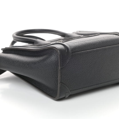 Celine Drummed Calfskin Nano Luggage Black 8 of 9