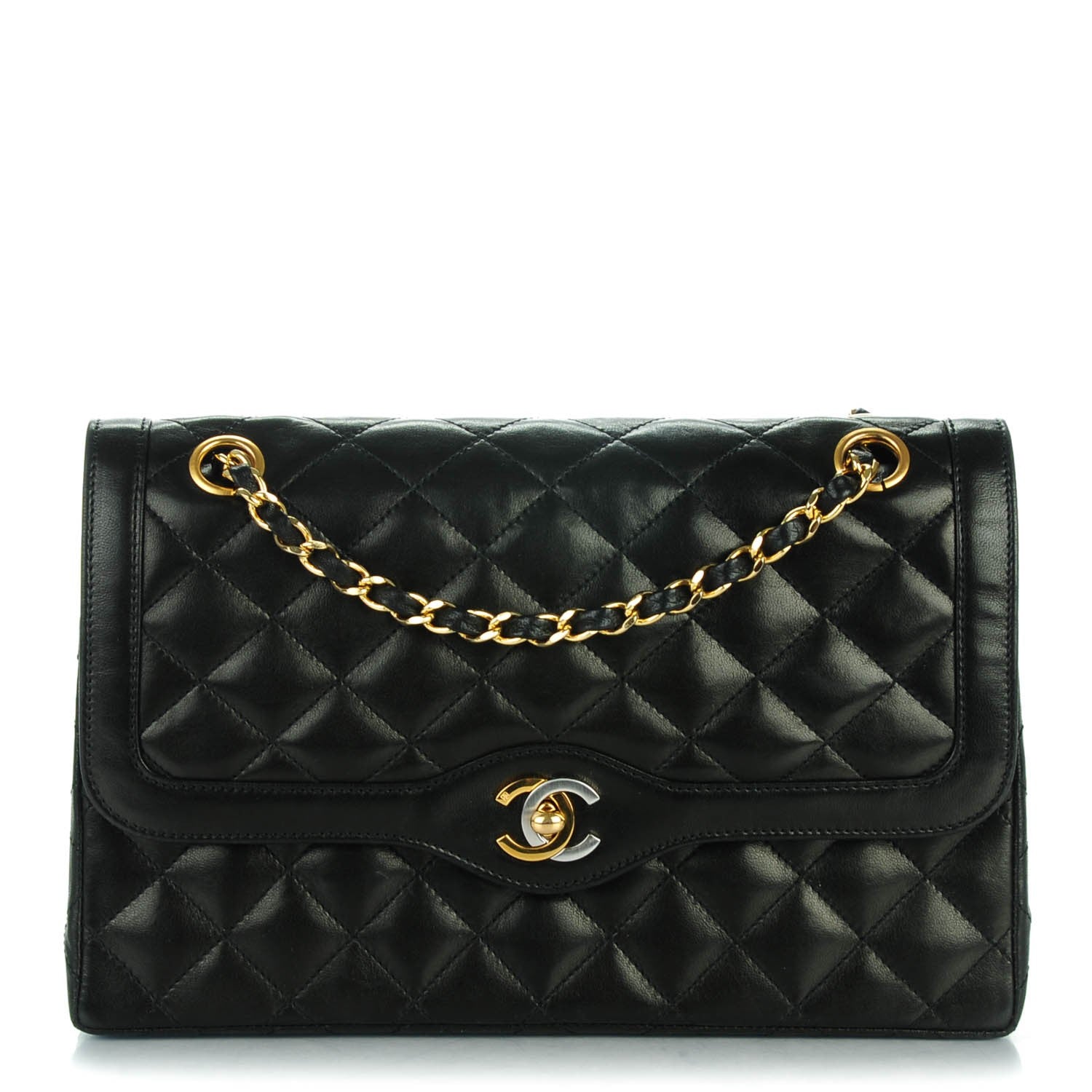 Chanel Lambskin Quilted Medium Double Flap Black 1 of 8