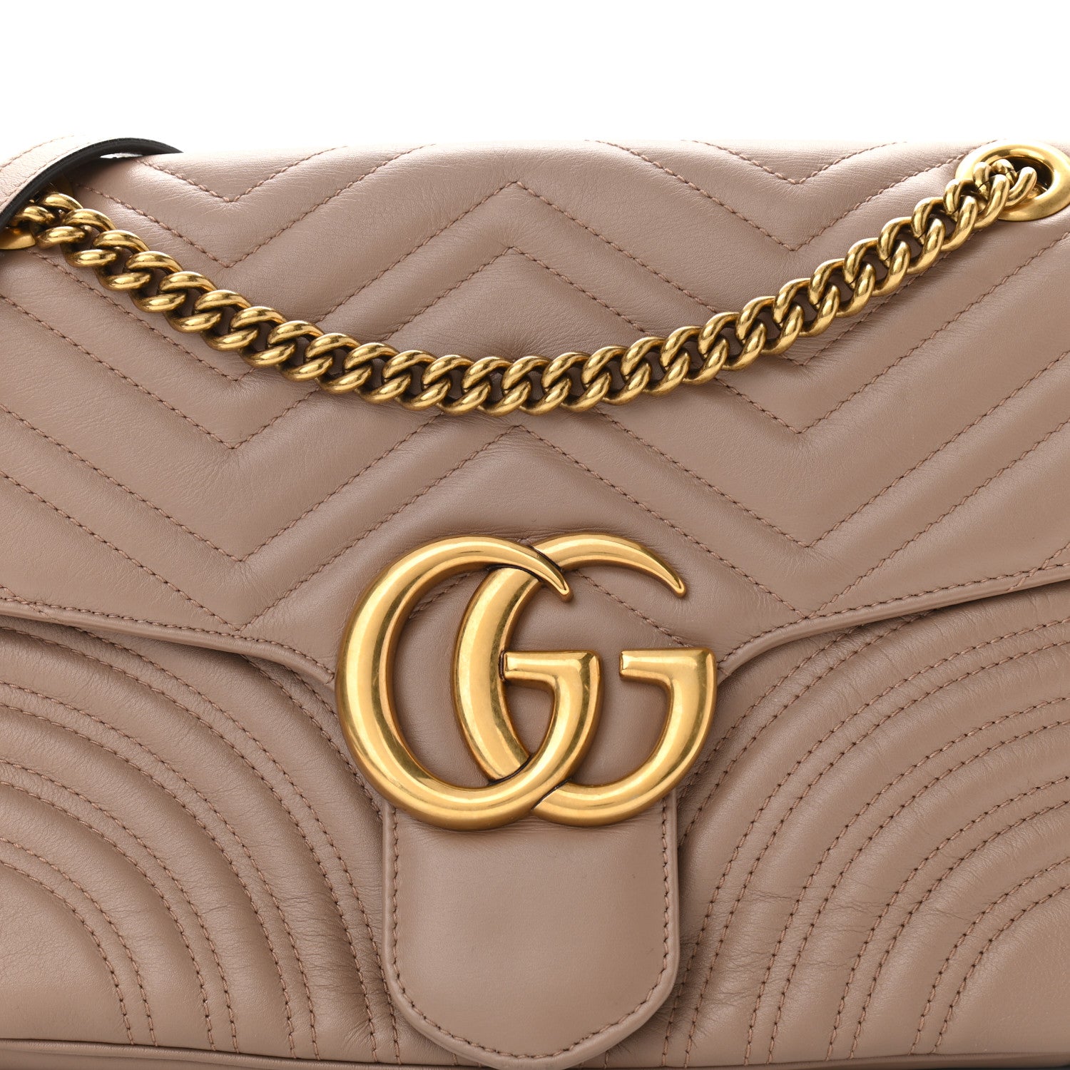 Gucci Calfskin Matelasse Medium GG Marmont Shoulder Bag Porcelain Rose 7 of 13