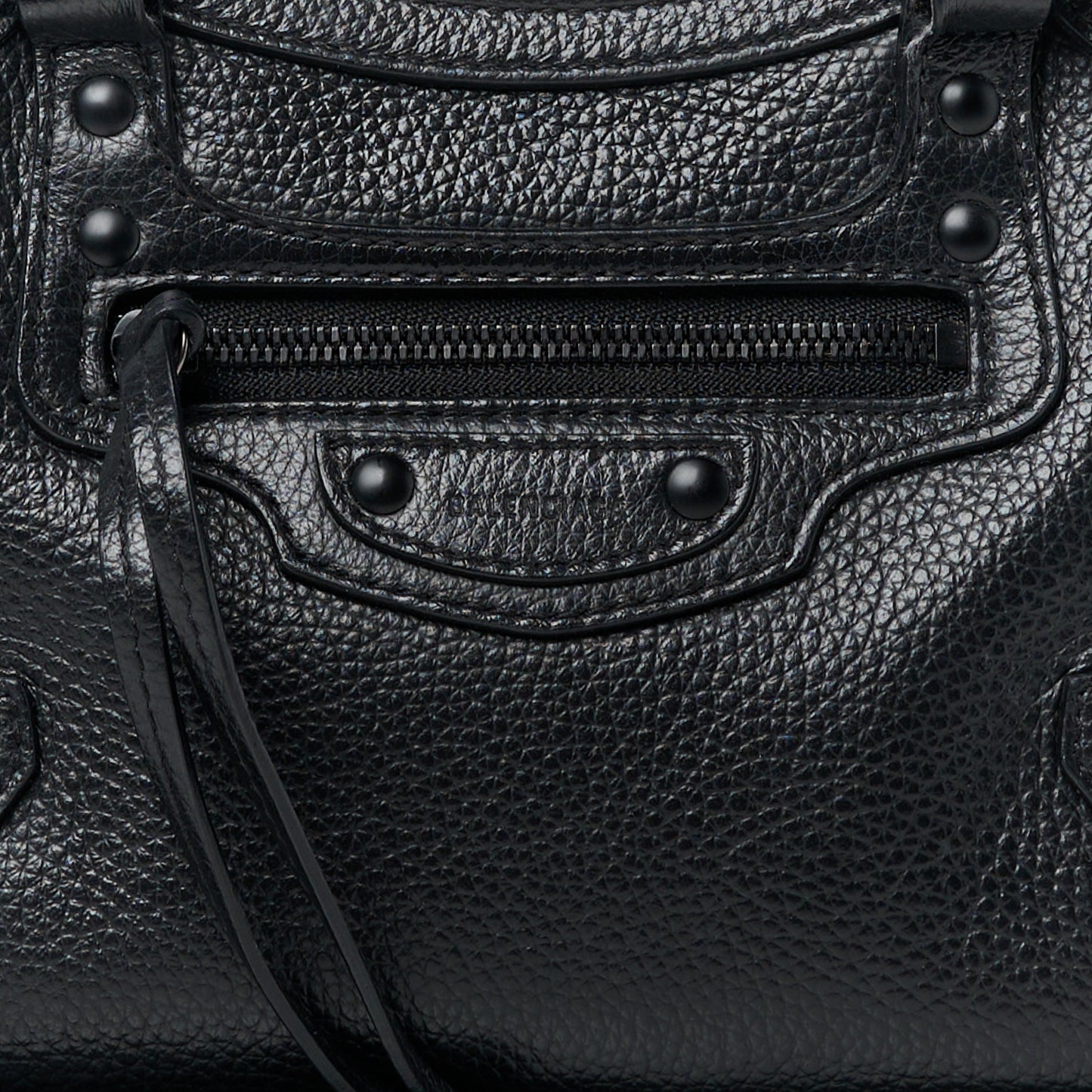 Grained Calfskin Neo Classic Black Hardware Mini City Black