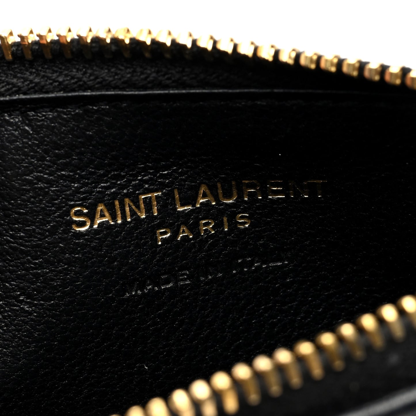 Lambskin Matelasse Cassandre Carre Fragments Zippered Card Case Black