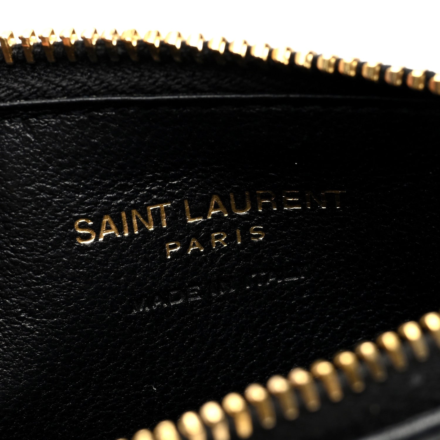 Saint Laurent Lambskin Matelasse Cassandre Carre Fragments Zippered Card Case Black 6 of 6