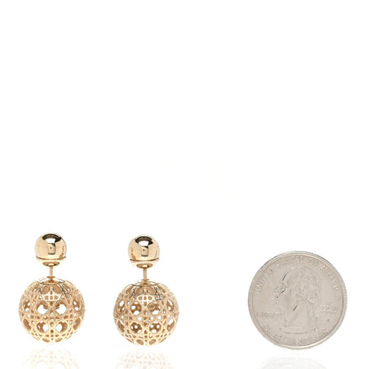 Christian Dior Cannage Mise En Dior Tribal Earrings Gold 2 of 4