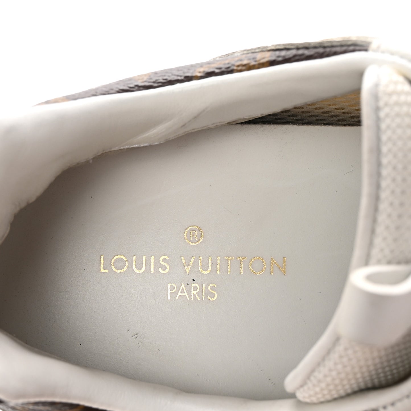 Calfskin Monogram Run Away Sneakers 38 White