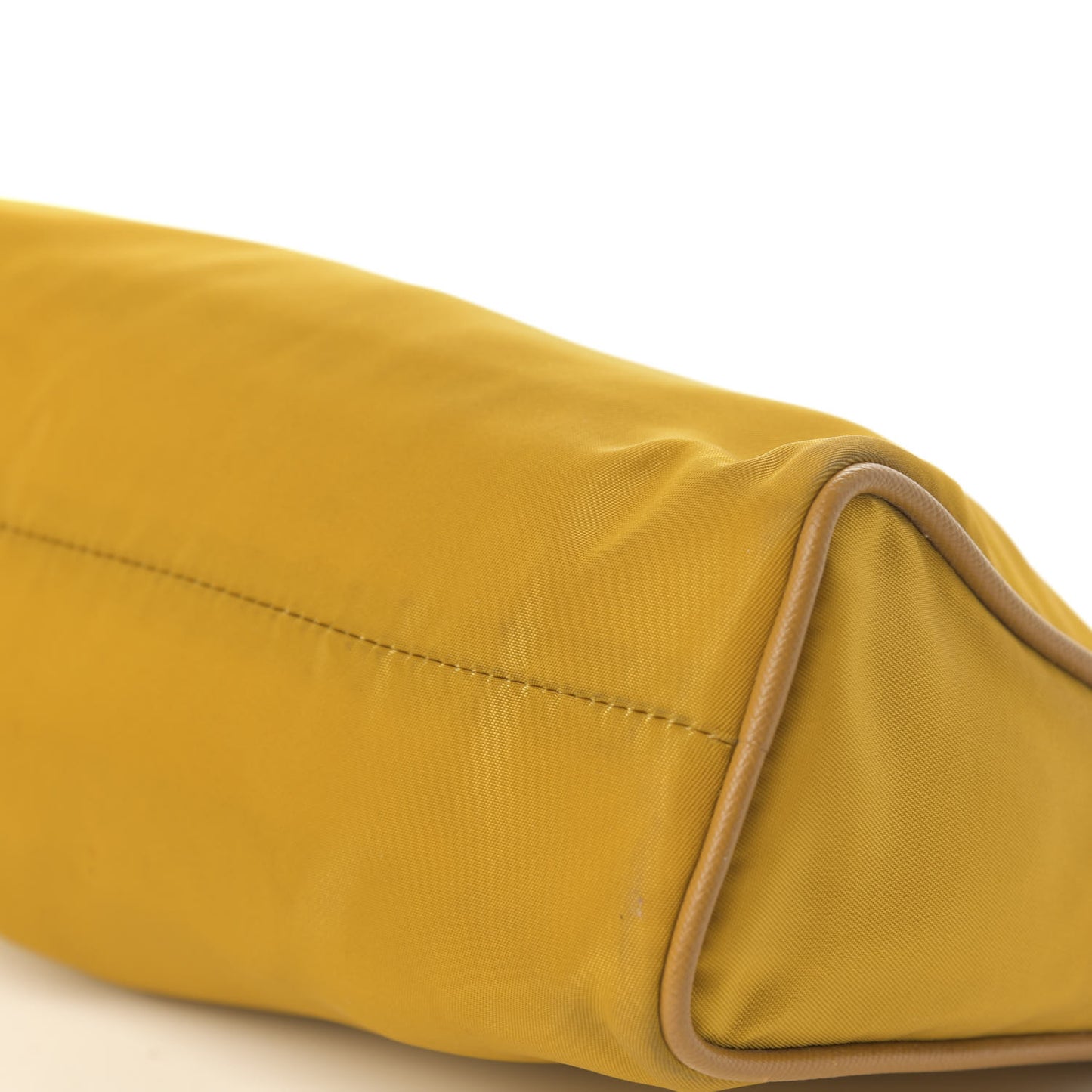 Tessuto Nylon Calfskin Shoulder Bag Senape