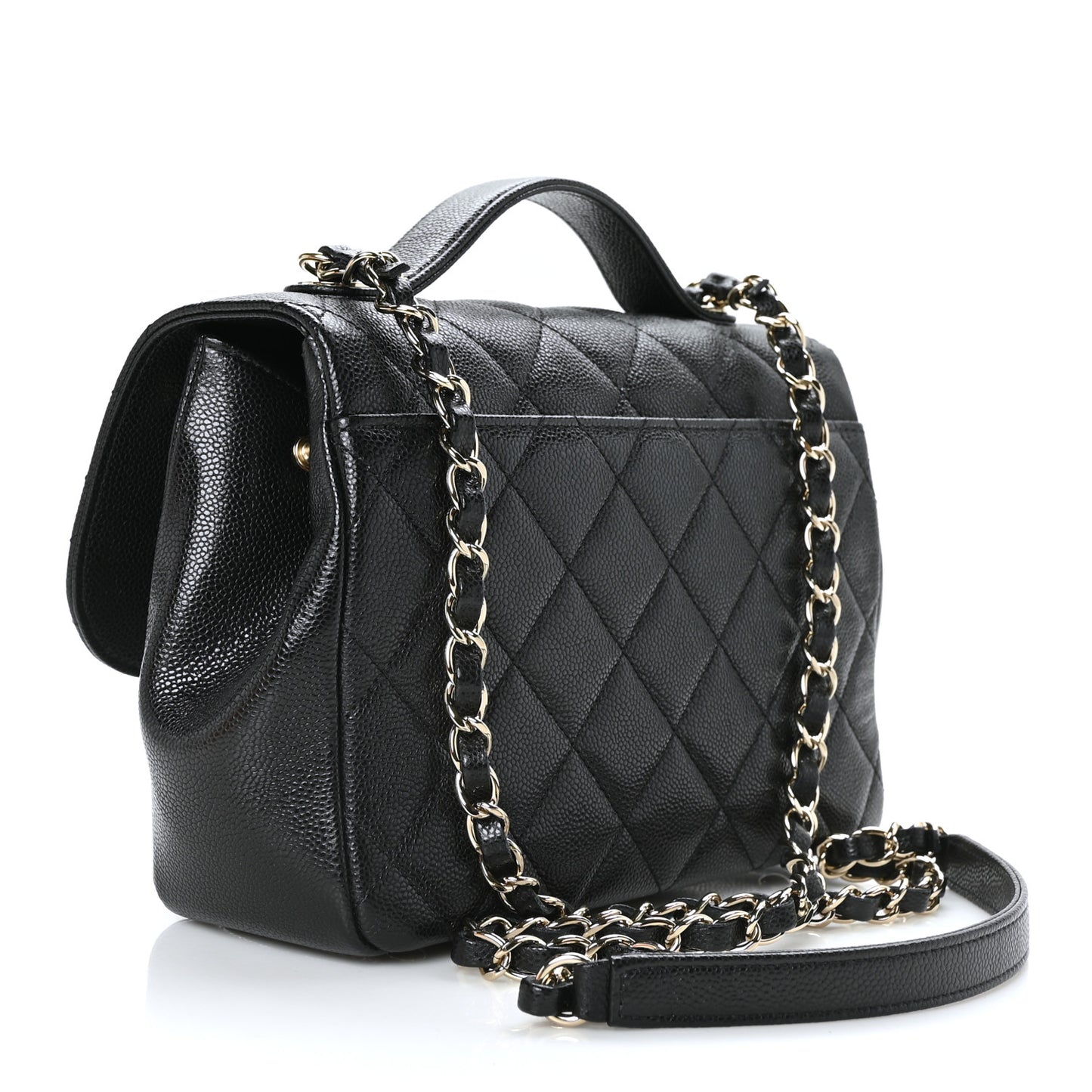 Caviar Quilted Small Business Affinity Flap Black
