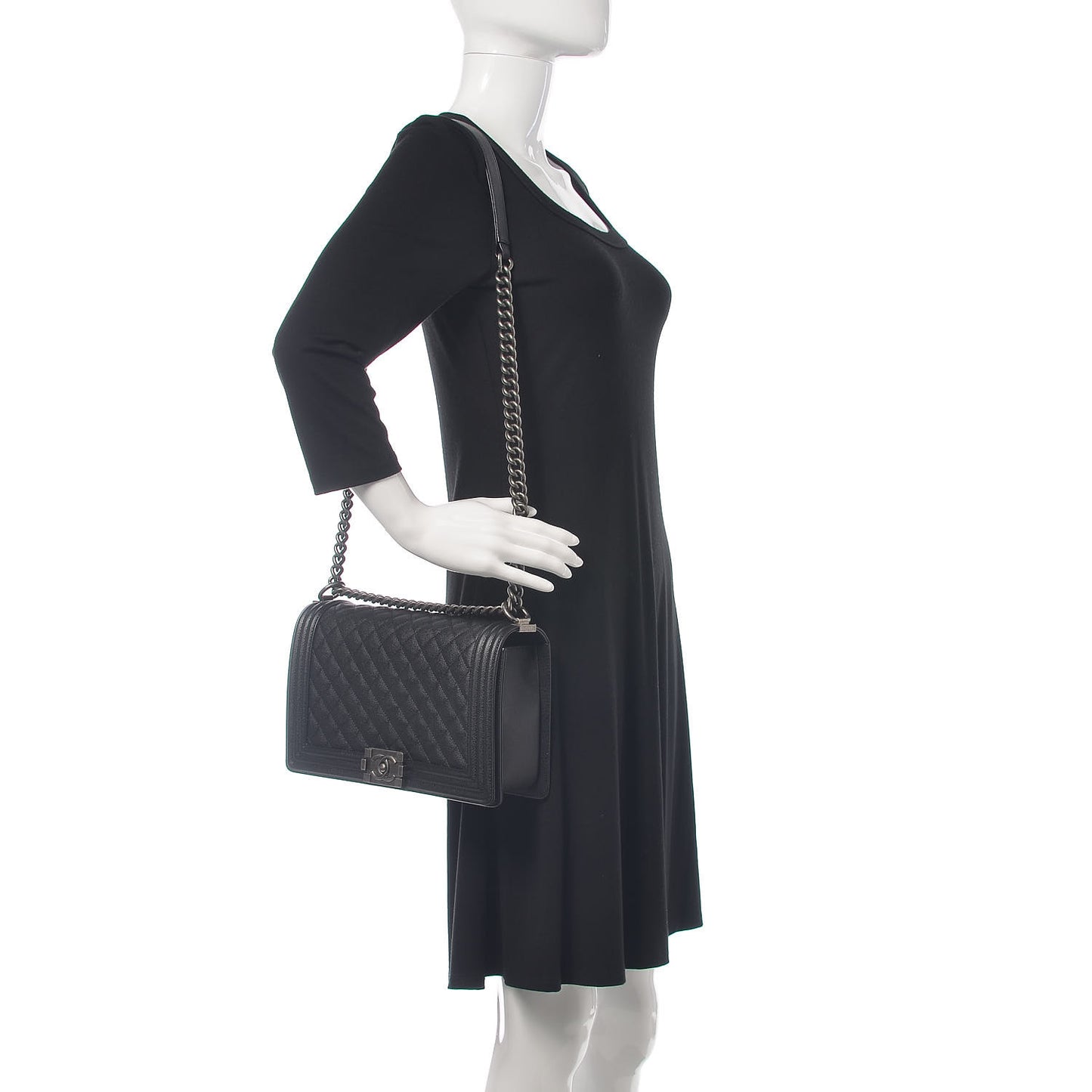 Caviar Quilted New Medium Boy Flap Black