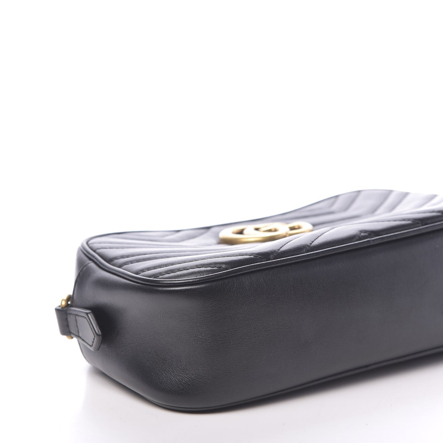 Calfskin Matelasse Small GG Marmont Chain Shoulder Bag Black