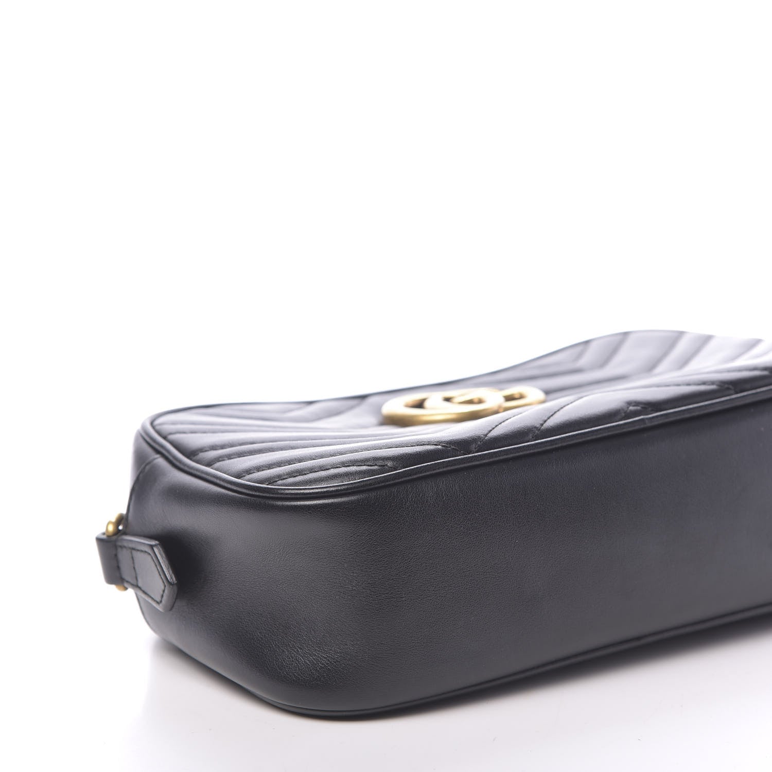 Gucci Calfskin Matelasse Small GG Marmont Chain Shoulder Bag Black 8 of 10