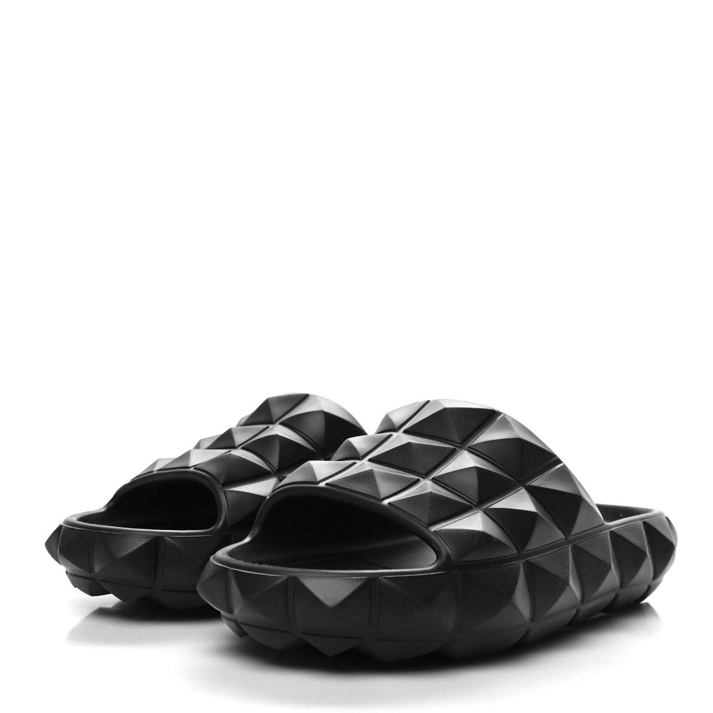 Rubber Roman Stud Turtle Slide Sandals 36 Black