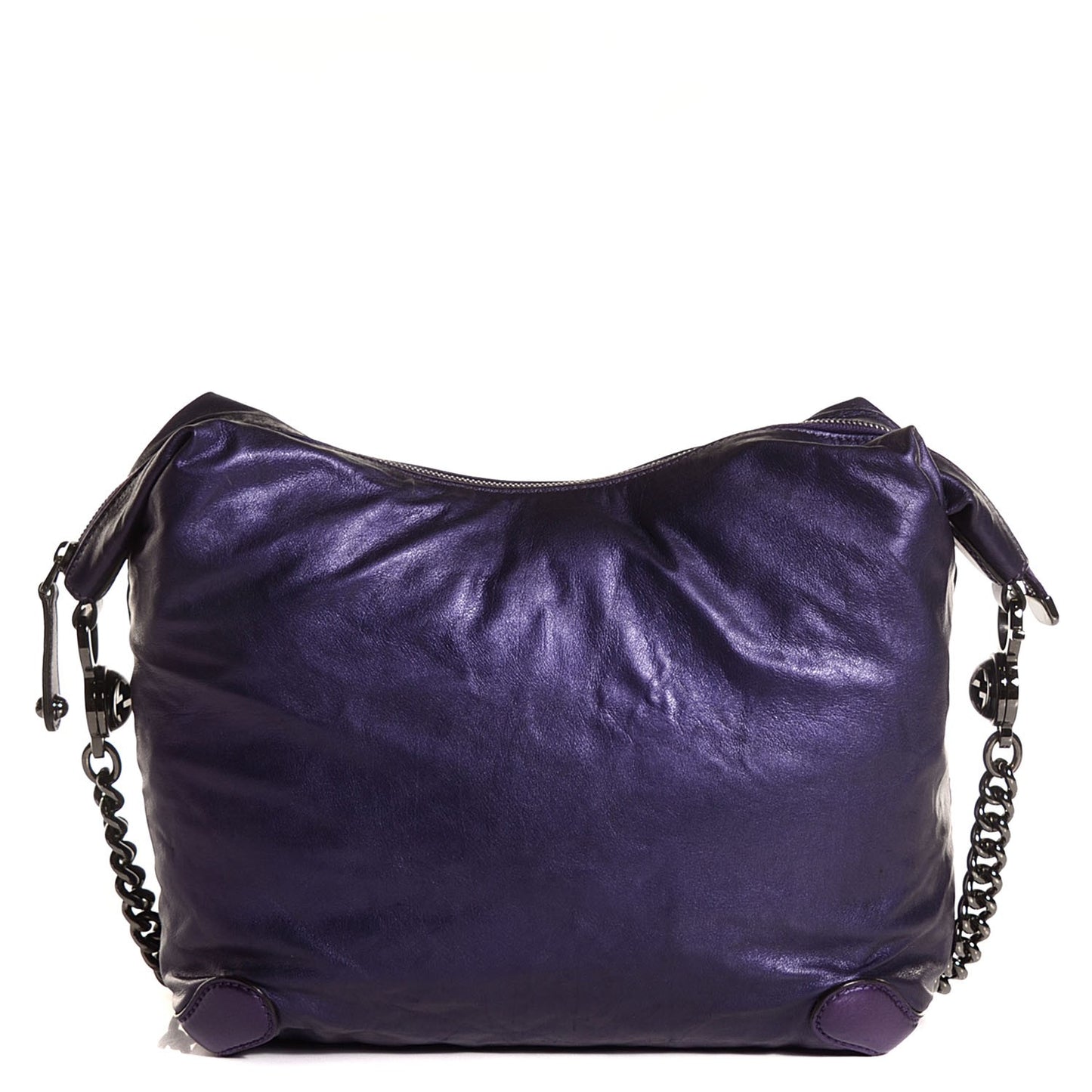 Metallic Calfskin Medium Galaxy Hobo Purple