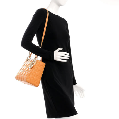 Christian Dior Lambskin Cannage Medium Lady Dior Orange 2 of 20