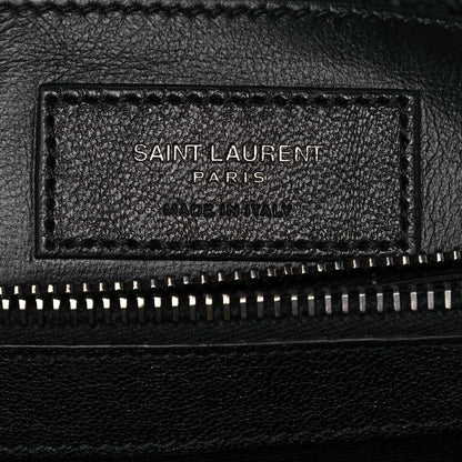Saint Laurent Sheepskin Matelasse Chevron Monogram Large College Satchel Black 6 of 12