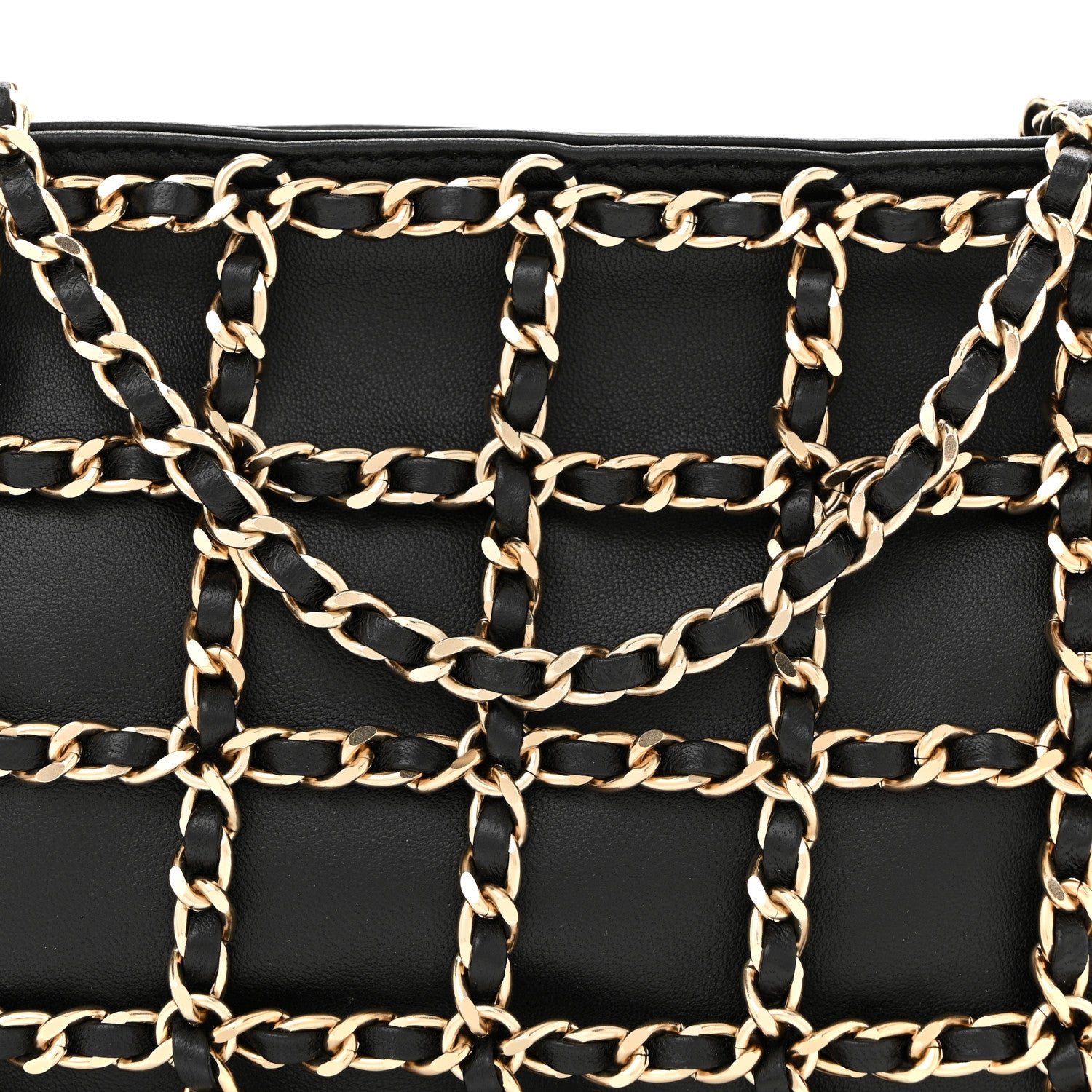 Chanel Lambskin Chain Frame Shoulder Bag Black 8 of 10
