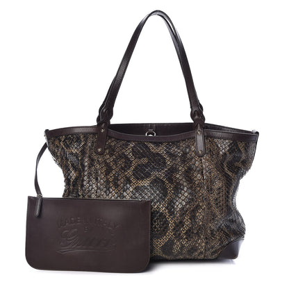 Gucci Python Medium Craft Tote Brown 1 of 15
