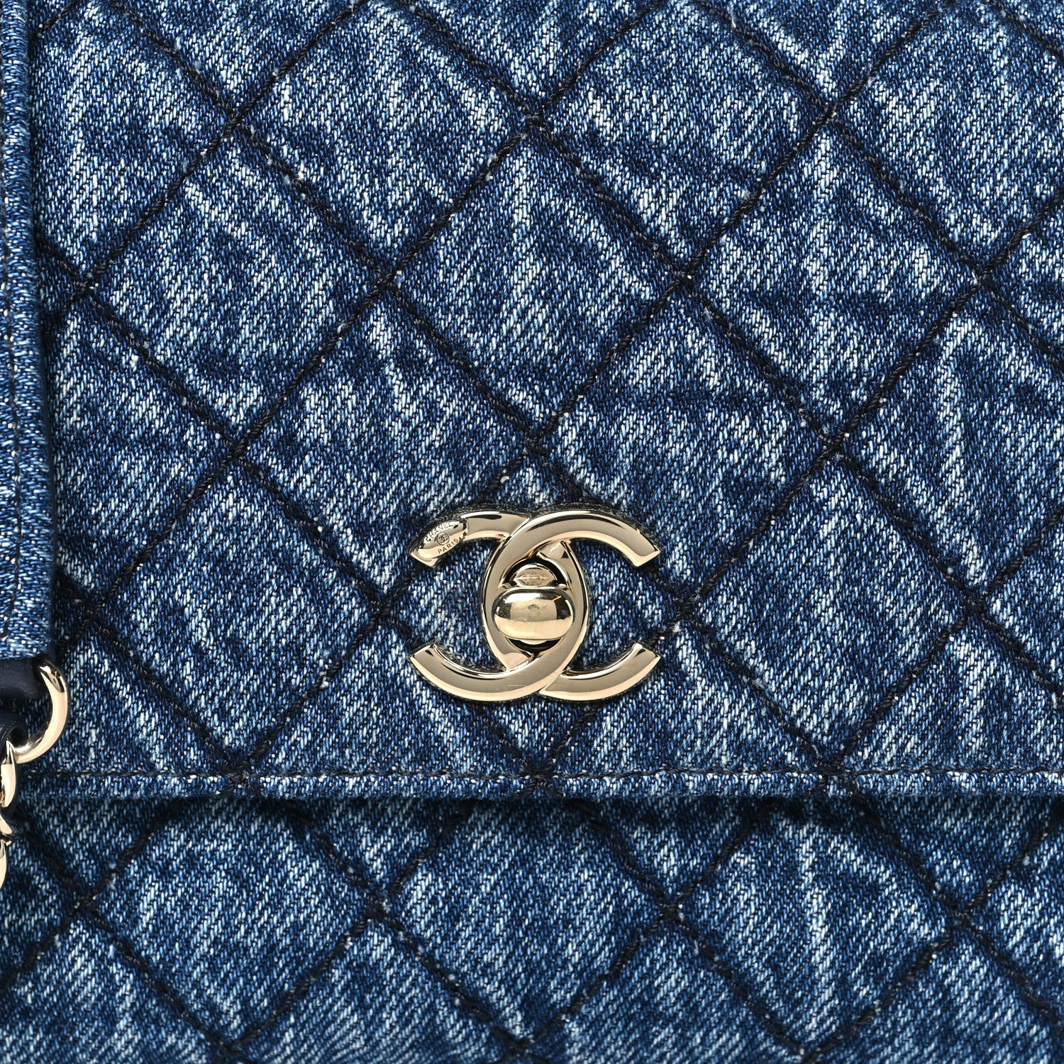 Chanel Washed Denim Quilted Mini Coco Handle Flap Blue 8 of 10