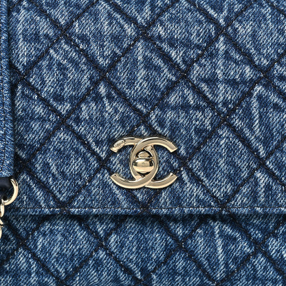 Chanel Washed Denim Quilted Mini Coco Handle Flap Blue 8 of 10